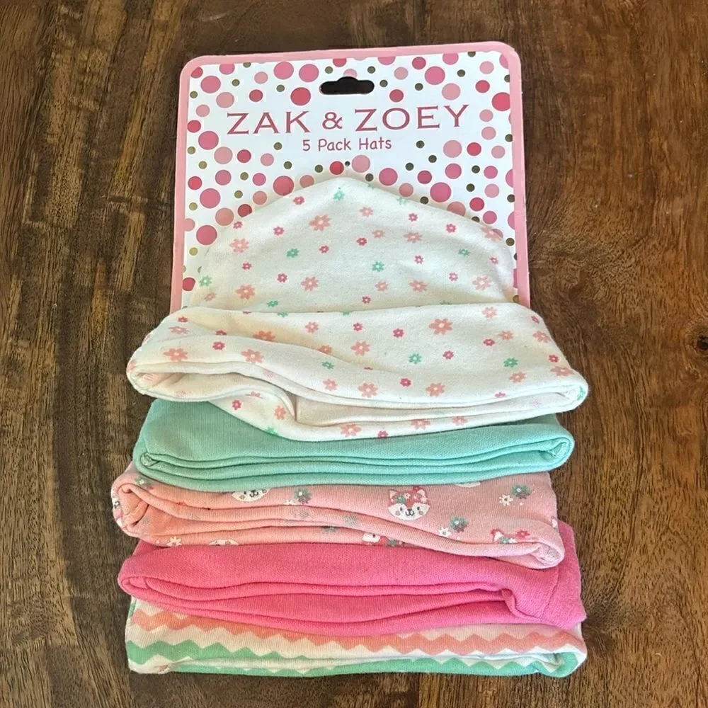 Cookies Zak & Zoey Baby Girls' Flower 5-Pack Beanie Hats